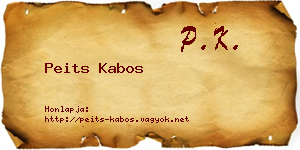 Peits Kabos névjegykártya